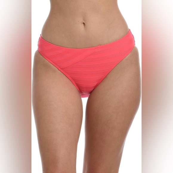 La Blanca Scoop Front Hipster Swimsuit Bottom in Coral Sun - Picture 1 of 5